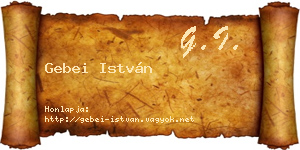 Gebei István névjegykártya